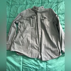 GUC LL Bean Men’s Sunwashed Canvas Shirt, Traditional Fit, size XL, Stone Gray